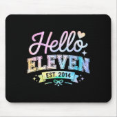 Hello Eleven Est 2014 Coquette Bow 11th Birthday G マウスパッド (正面)