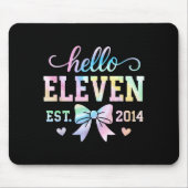 Hello Eleven Est 2014 Coquette Bow 11th Birthday G マウスパッド (正面)