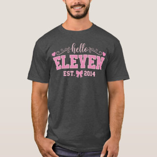 Hello Eleven Est 2014 Coquette Bow 11th Birthday G Tシャツ