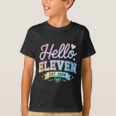 Hello Eleven Est 2014 Coquette Bow 11th Birthday G Tシャツ (正面)