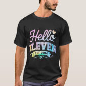 Hello Eleven Est 2014 Coquette Bow 11th Birthday G Tシャツ (正面)