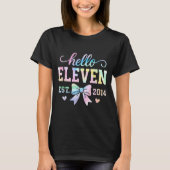 Hello Eleven Est 2014 Coquette Bow 11th Birthday G Tシャツ (正面)