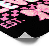 Hello Eleven Est 2014 Coquette Bow Happy 11th Birt ポスター (角)