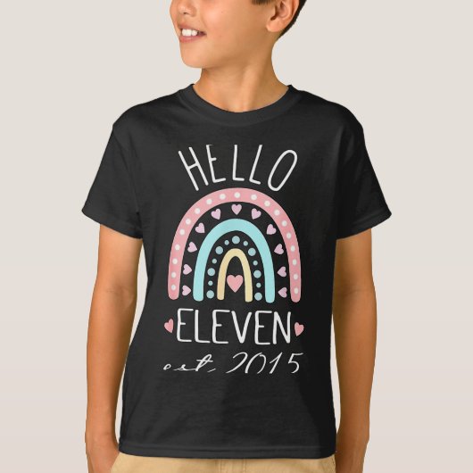 Hello Eleven Est 2015 Birthday Rainbow Born In 201 Tシャツ (正面)