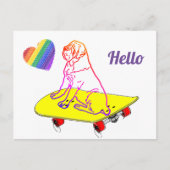 Hello  engliish Mastiff Dogge Urlaub ポストカード (正面)