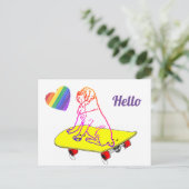 Hello  engliish Mastiff Dogge Urlaub ポストカード (スタンド正面)