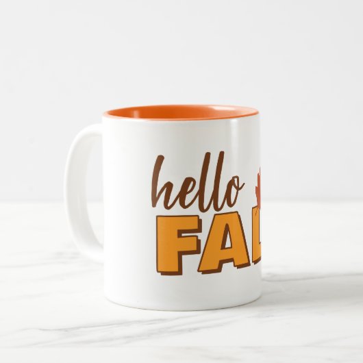 Hello Fall Autumn Mug ツートーンマグカップ (正面左)