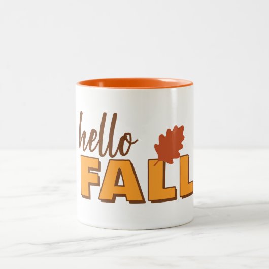 Hello Fall Autumn Mug ツートーンマグカップ (中央)