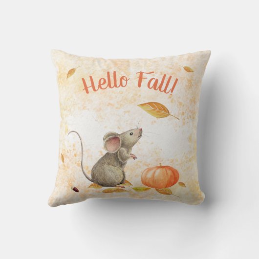 Hello Fall Cute Mouse クッション (裏面)