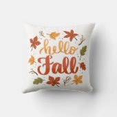 Hello Fall Decorative Throw Pillow with Lettering クッション (裏面)
