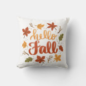Hello Fall Decorative Throw Pillow with Lettering クッション (正面)