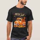 Hello Fall Funny Dachshund  Halloween pumkin  Tシャツ (正面)
