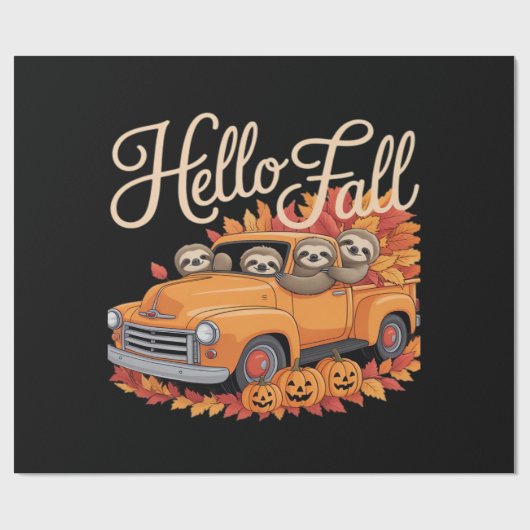 Hello Fall Funny Sloth Halloween pumkin Classic T- ラッピングペーパー (フラット)