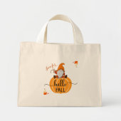 Hello Fall Gnome On Pumpkin Tote Bag ミニトートバッグ (正面)