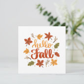 Hello Fall Greeting Card with Autumn Leaves (スタンド正面)