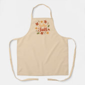  Hello Fall Kitchen Apron with Autumn Leaves エプロン (正面)