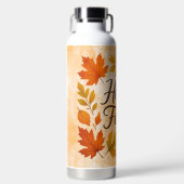 Hello Fall leaves and acorns ウォーターボトル (正面)