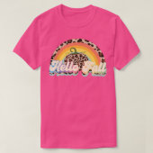 Hello Fall Leopard Retro Fall Autumn Pumpkin Women Tシャツ (デザイン正面)