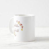 Hello Fall Minimal Leaves - エレガントな秋 コーヒーマグカップ (正面左)