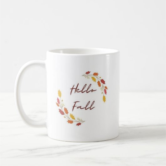 Hello Fall Minimal Leaves - エレガントな秋 コーヒーマグカップ (左)