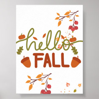 Hello Fall Poster - Wall Decor ポスター