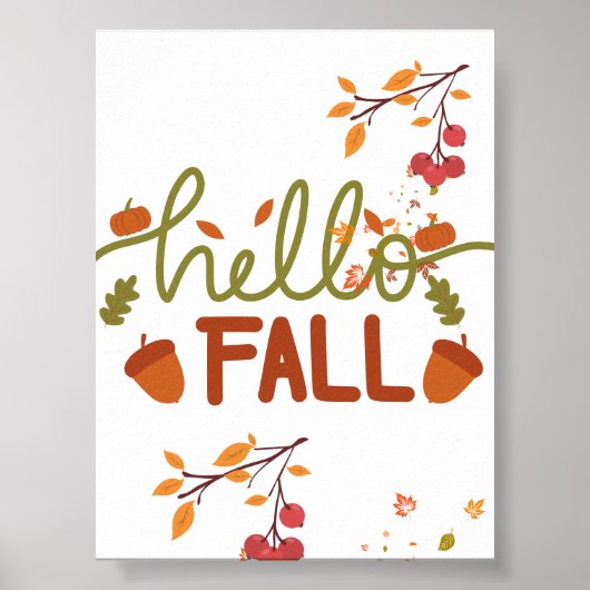 Hello Fall Poster - Wall Decor ポスター (正面)