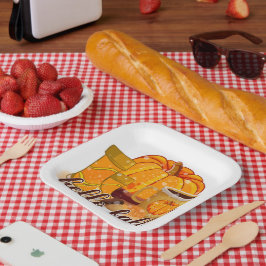 Hello Fall Pumpkin & Boots Paper Plate ペーパープレート