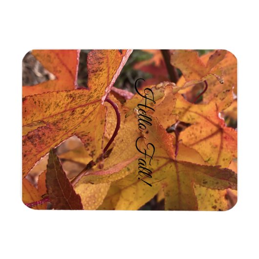 "Hello Fall!" Refrigerator Magnet マグネット (横)