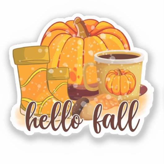Hello Fall Sticker シール (正面)