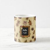 Hello Fall with Autumn Leaves コーヒーマグカップ (中央)