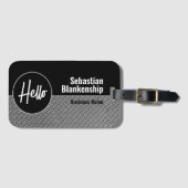 Hello Faux Diamond Plate Professional ラゲッジタグ (正面横)