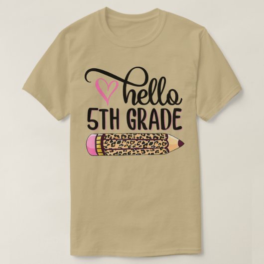 Hello Fifth Gradeチーム5年生新学期Te Tシャツ (デザイン正面)