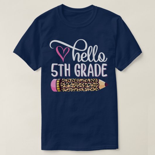 Hello Fifth Gradeチーム5年生新学期Te Tシャツ (デザイン正面)