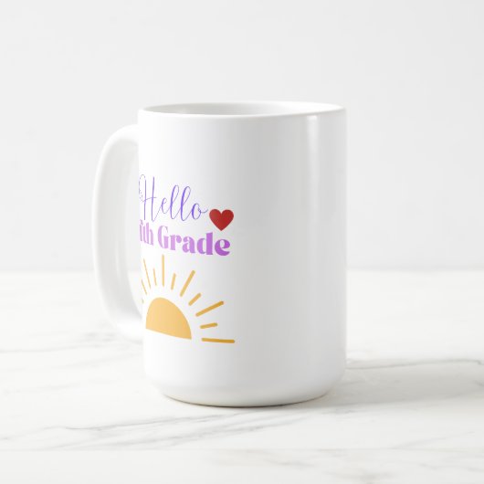 Hello Fifth Grade -おもしろい先生コーヒーマグ コーヒーマグカップ (正面左)