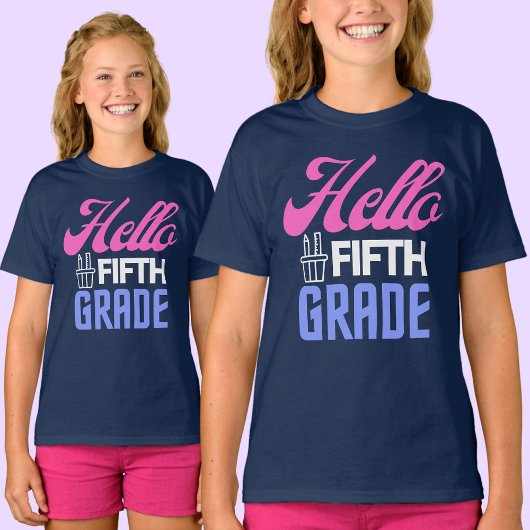 Hello Fifth Grade,新学期 Tシャツ