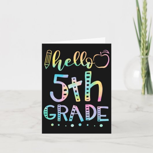Hello Fifth Grade 5th Grade Byck To School Teacher カード (正面)