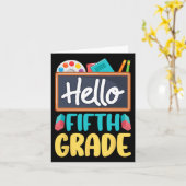 Hello Fifth Grade Teacher Students 5th Grade Back  カード (黄色い花)