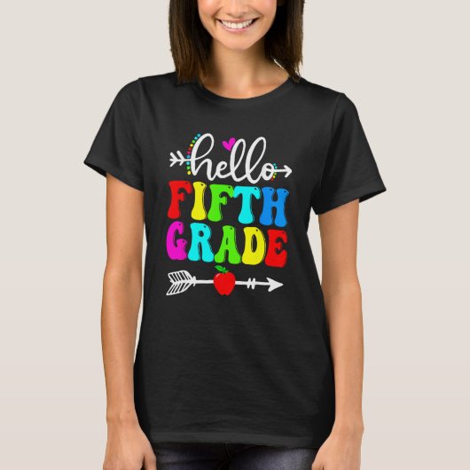 Hello Fifth Grade Team 5th Grade Back To School Te Tシャツ (正面)