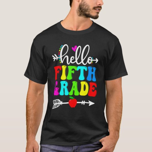 Hello Fifth Grade Team 5th Grade Back To School Te Tシャツ (正面)