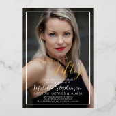 Hello Fifty 50th Birthday Party Custom Photo 箔招待状 (正面)