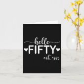 Hello Fifty Est 1975 50歳50歳の誕生日 カード (黄色い花)