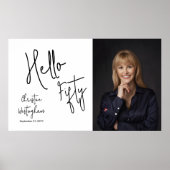 Hello Fifty Photo 50th Birthday Party Poster ポスター (正面)