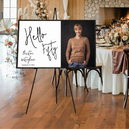 Hello Fifty Photo 50th Birthday Party Poster ポスター