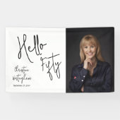 Hello Fifty Photo Script 50th Birthday Party 横断幕 (横)