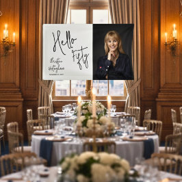 Hello Fifty Photo Script 50th Birthday Party 横断幕