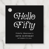 Hello Fifty Retro 50th Birthday Party フェイバータグ (正面)