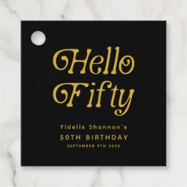 Hello Fifty Retro 50th Birthday Party フェイバータグ