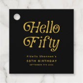 Hello Fifty Retro 50th Birthday Party フェイバータグ (正面)