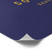 Hello Fifty Retro | 50th Birthday Welcome Sign ポスター (角)