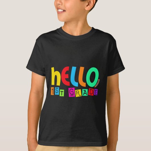 Hello First 1st Grade Back To School For Student B Tシャツ (正面)
